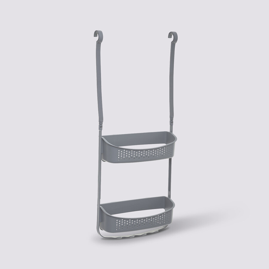 Serviteur de douche 2 niveaux, gris 