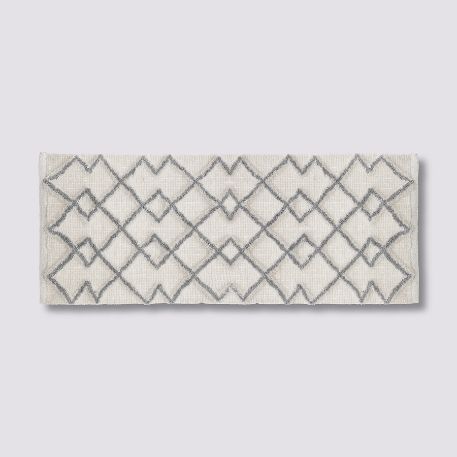 Tapis 120x50 cm, gris, blanc 
