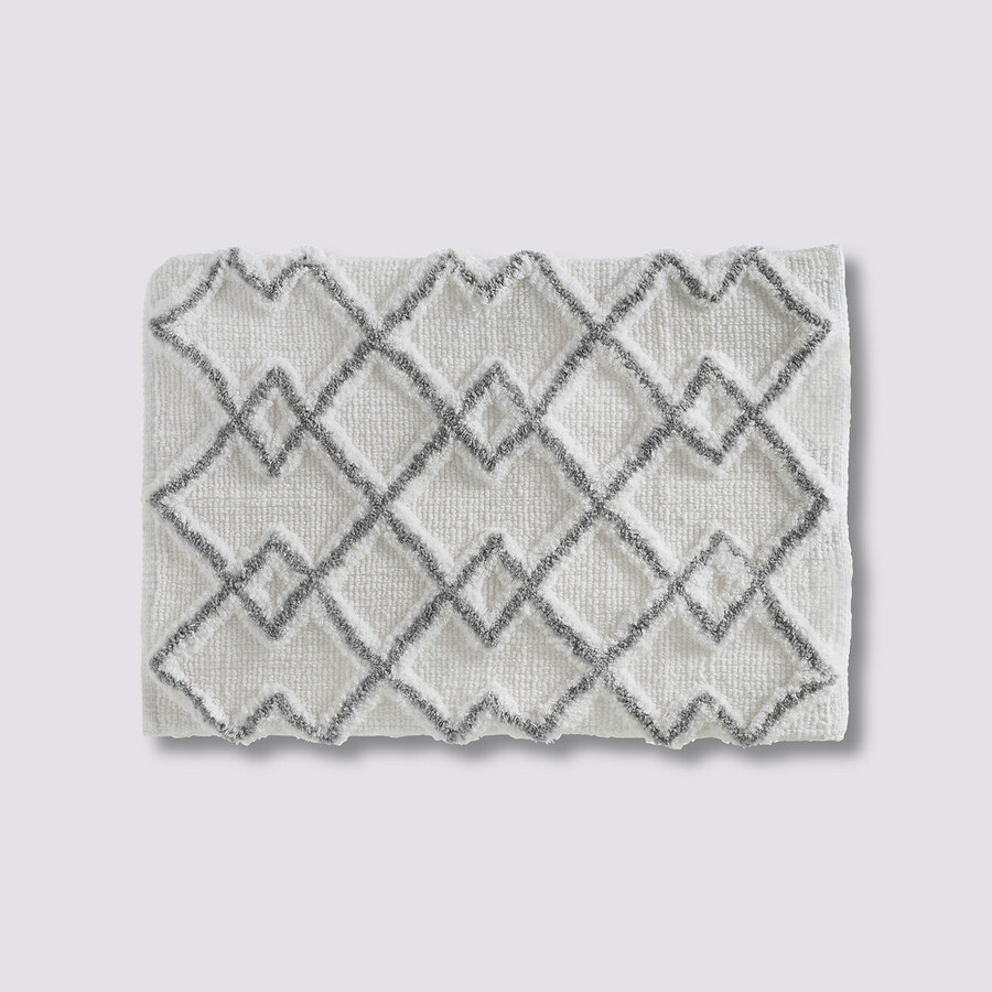 Tapis 50x75 cm, gris et blanc 