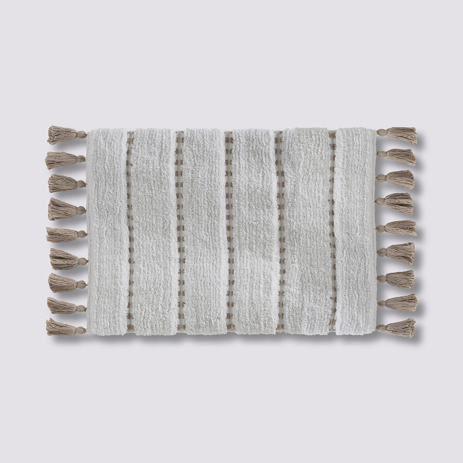 Tapis 50x75 cm, blanc, taupe Solar power