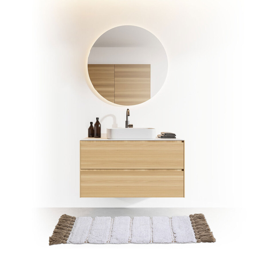 Tapis 50x75 cm, blanc, taupe Solar power