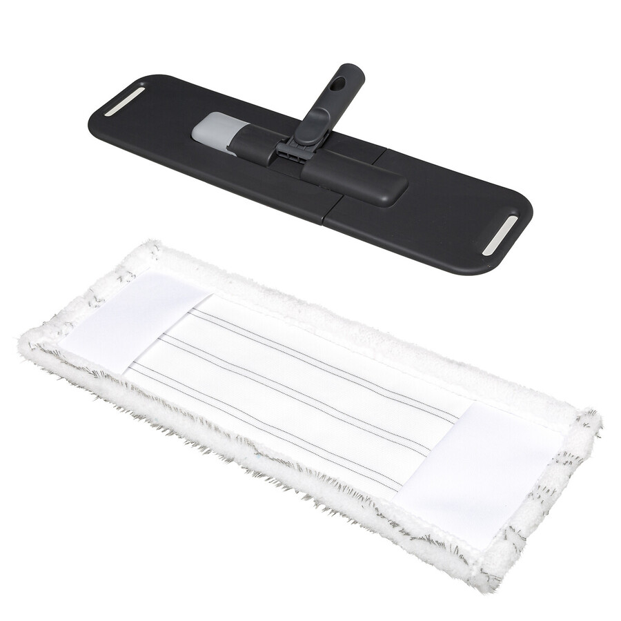 Tête de balai microfibre, gris Click & clean