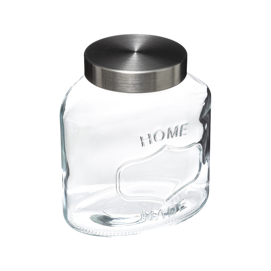 Bocal verre couvercle inox 1l 