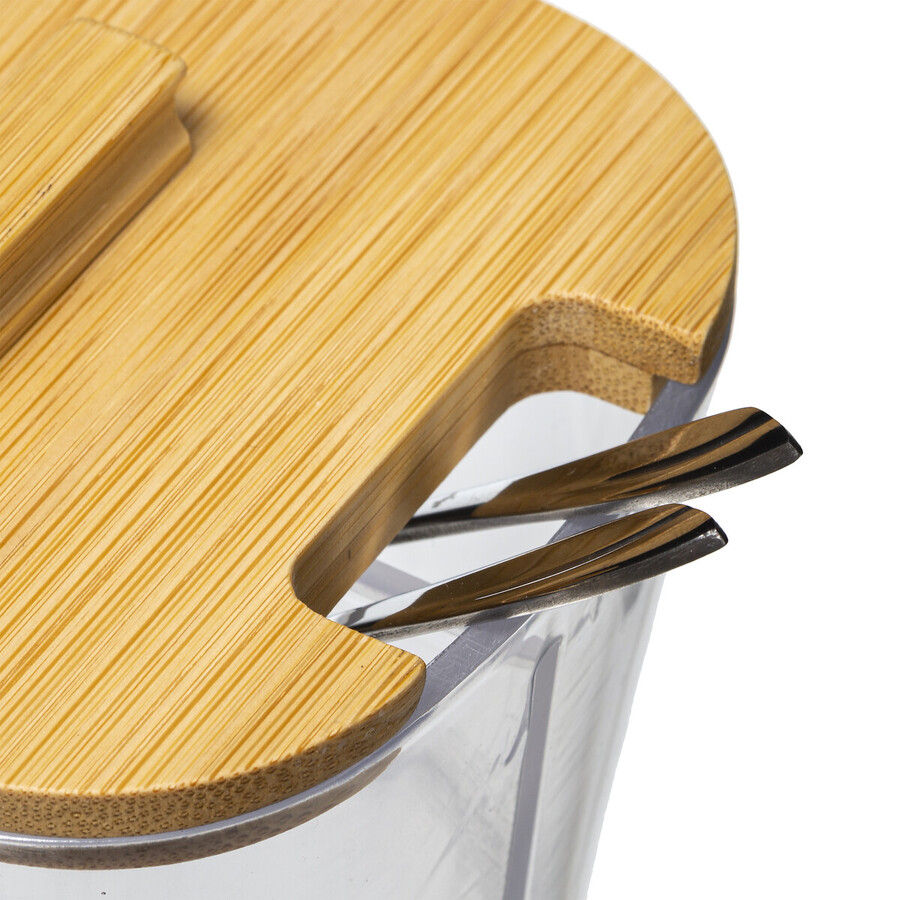 Sucrier 2 cuillères, couvercle bambou Lizo