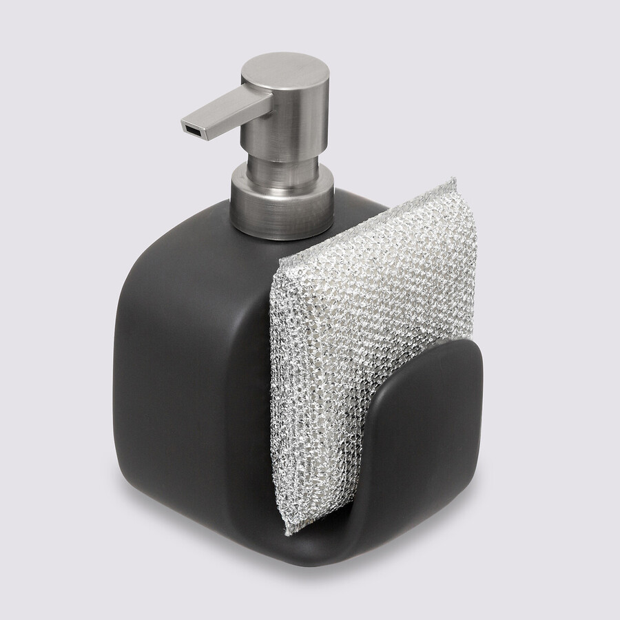 Distributeur de savon avec éponge 400ml, noir 