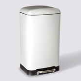 Poubelle rectangulaire à pédale métal 30l, blanc Ariane
