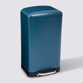 Poubelle rectangulaire à pédale métal 30l, bleu marine Ariane
