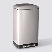 Poubelle rectangulaire à pédale métal 30l, taupe Ariane