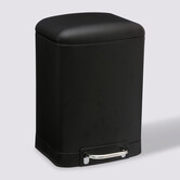 Poubelle rectangulaire à pédale métal 6l, noir Ariane
