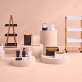 Poubelle à couvercle bambou 5l, noir Naturéo