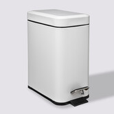 Poubelle rect soft close inox 5l, blanc 
