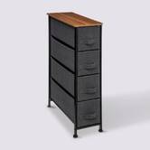 Rangement 4 tiroirs tissu, gris anthracite 