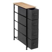 Rangement 4 tiroirs tissu, gris anthracite 