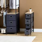Rangement 4 tiroirs tissu, gris anthracite