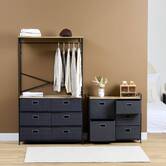 Rangement 5 tiroirs tissu, gris anthracite 