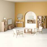 Table basse 2 niveaux, effet bois naturel Bivoak