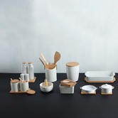 Beurrier céramique avec couteau, blanc Seramik