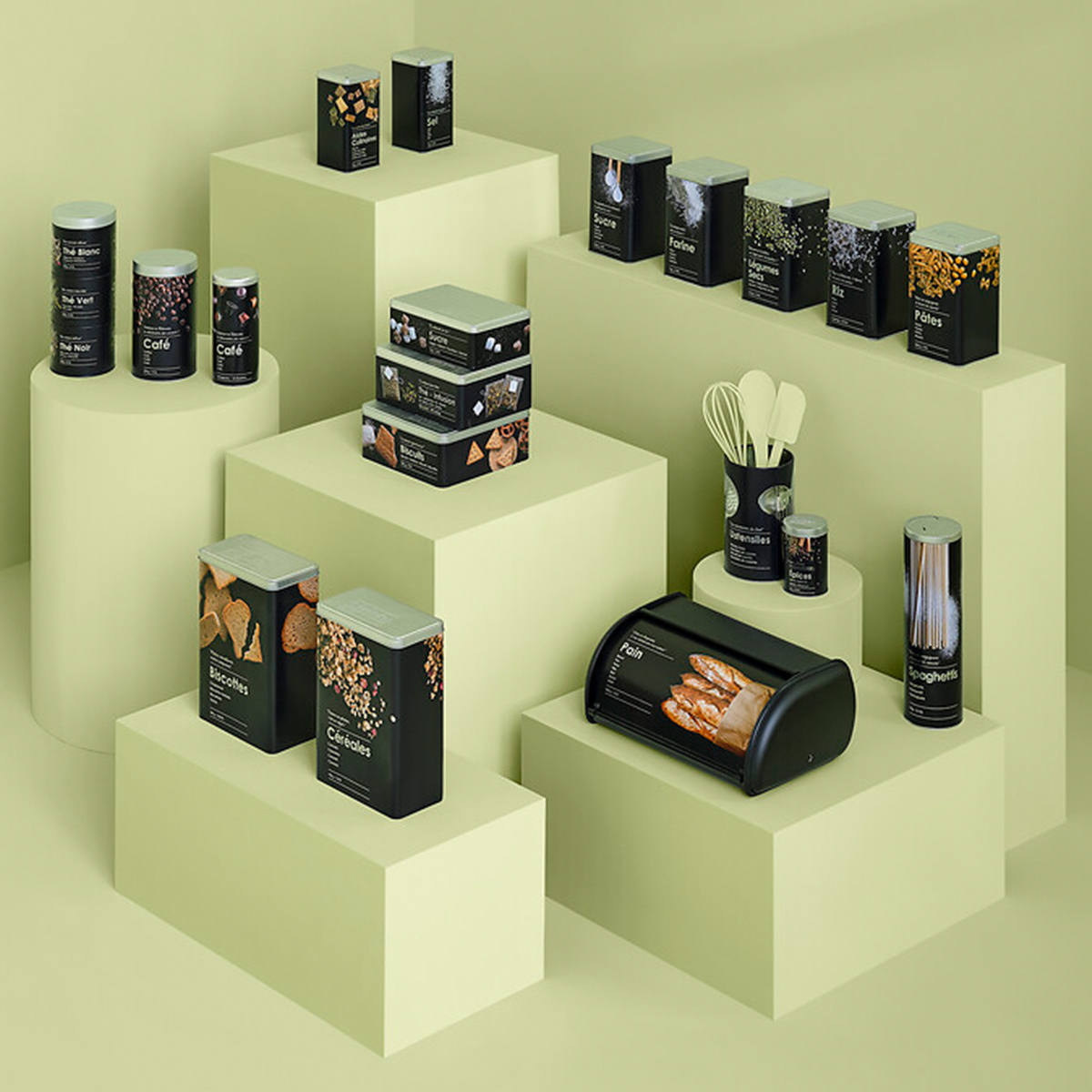 Boîte sel 1kg métal, noir Black edition