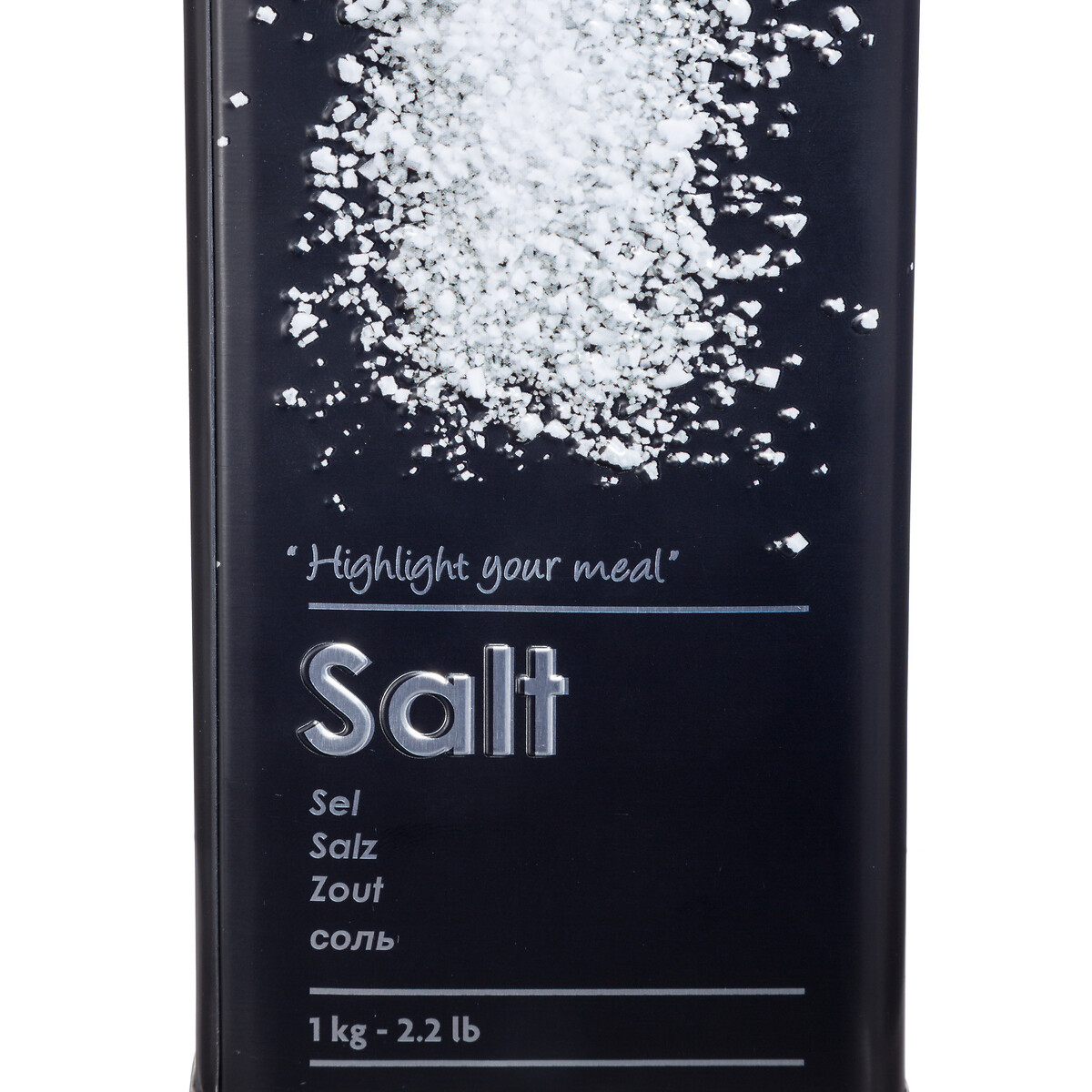Boîte sel 1kg métal, noir Black edition