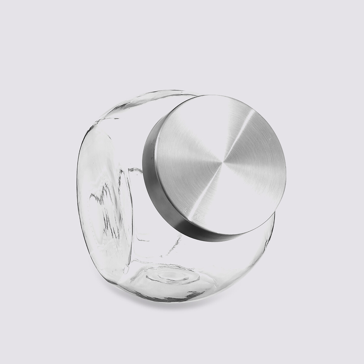 Bocal verre à bonbons couvercle inox 650ml 