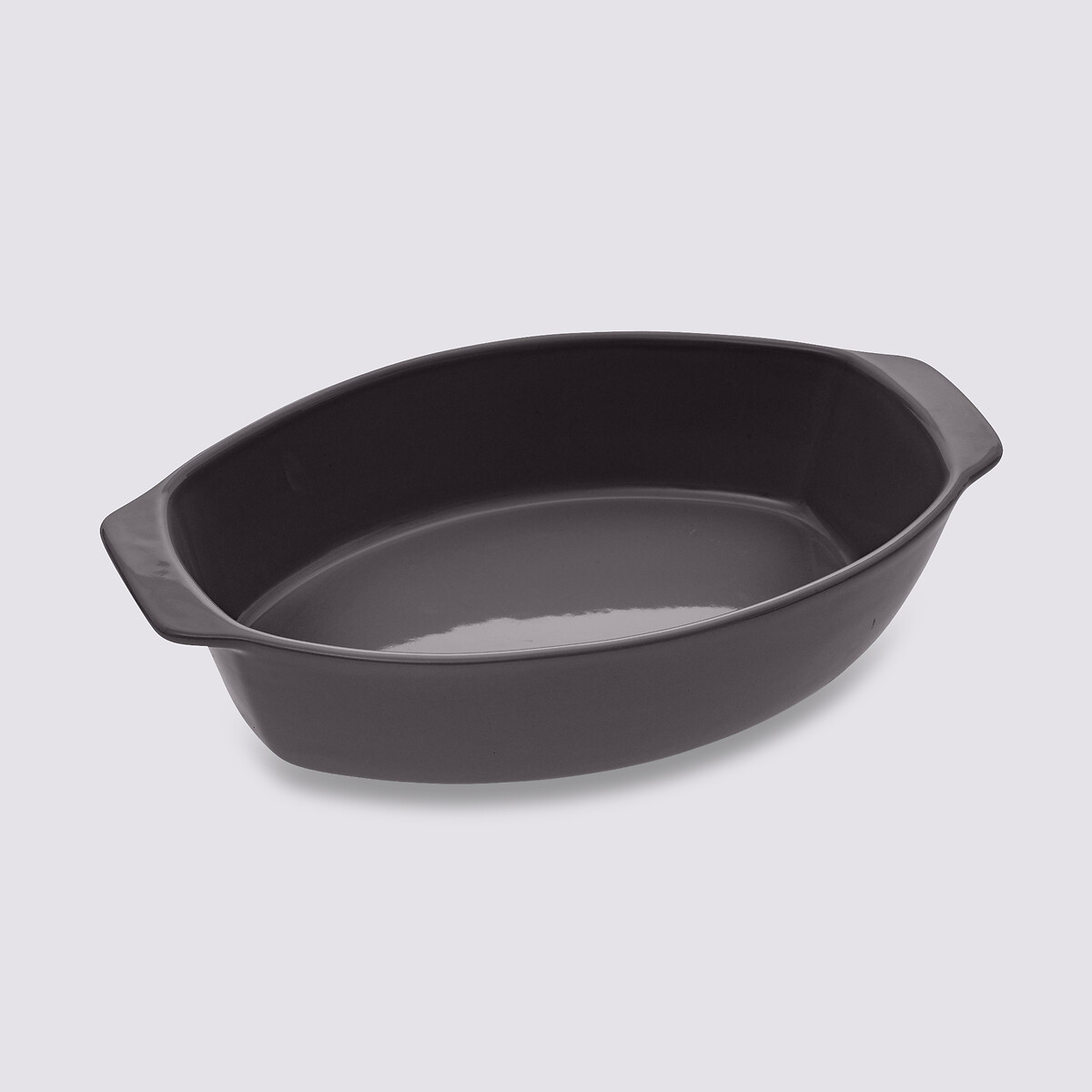 Plat ovale 39x24cm , gris Céramique