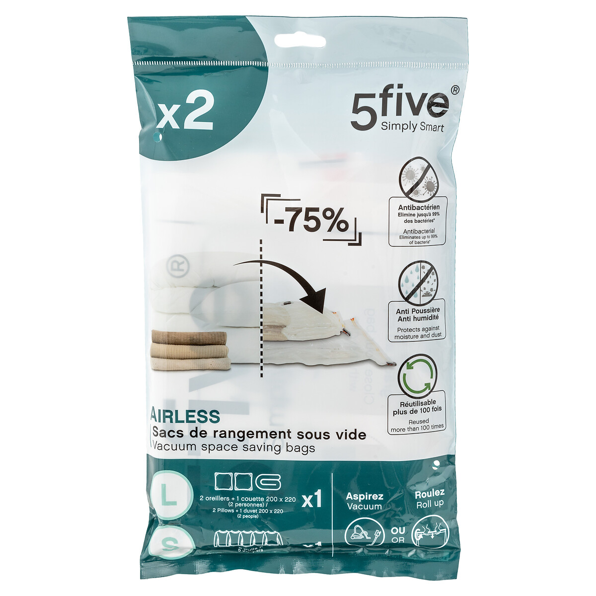 Lot de 2 sacs compresseurs Airless