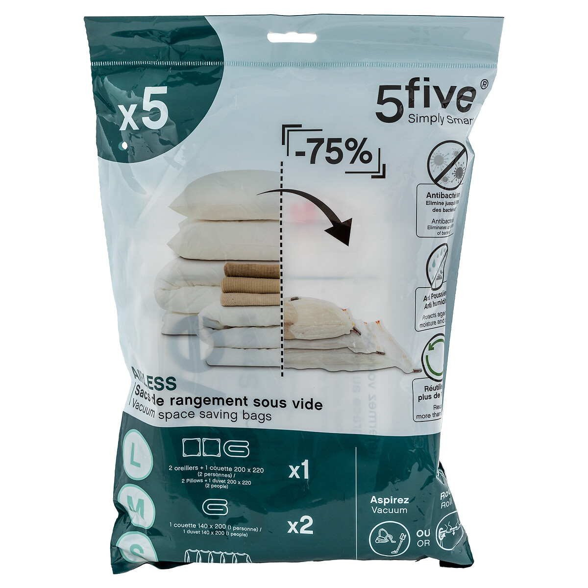 Lot de 5 sacs compresseurs Airless