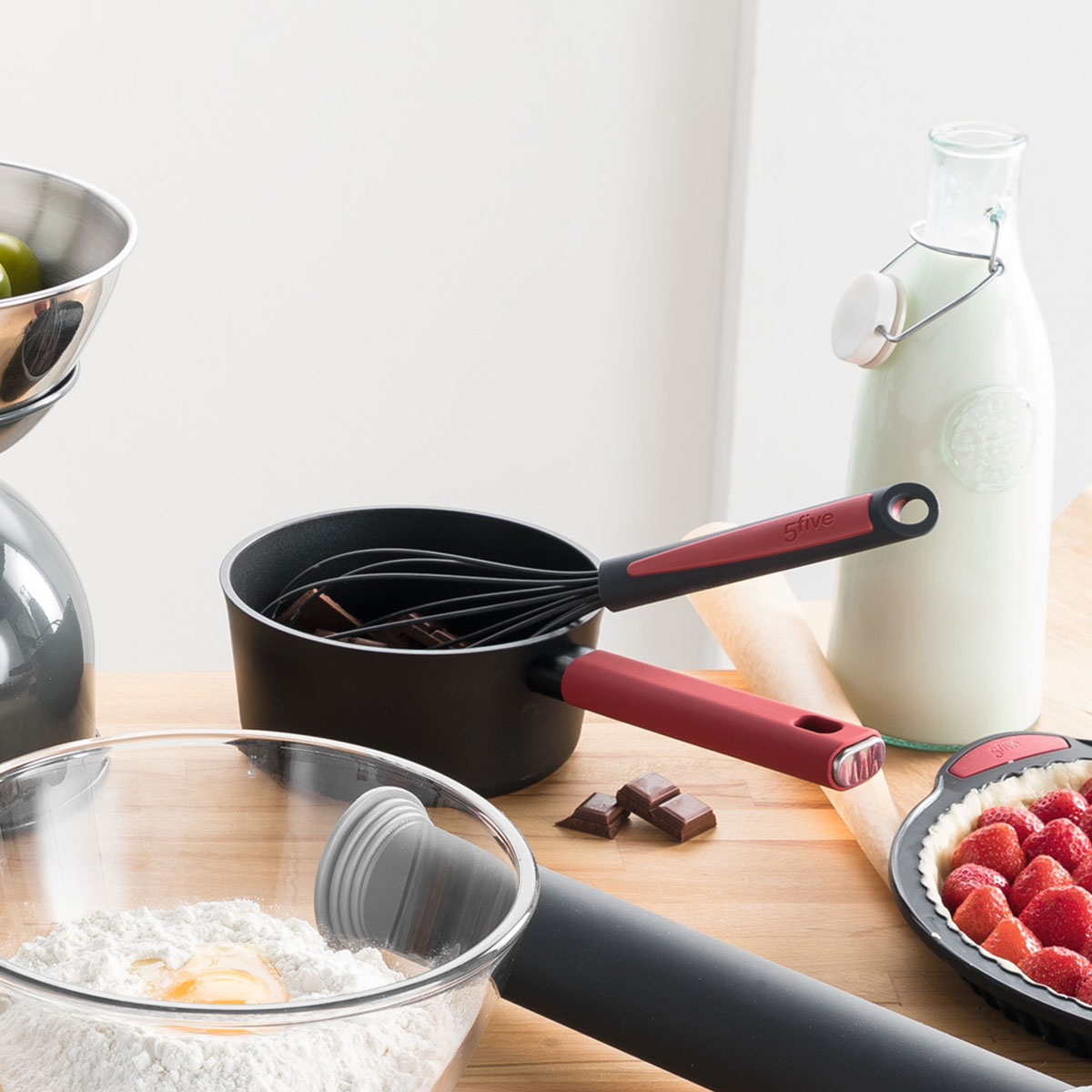 Fouet silicone- noir,rouge Silitop