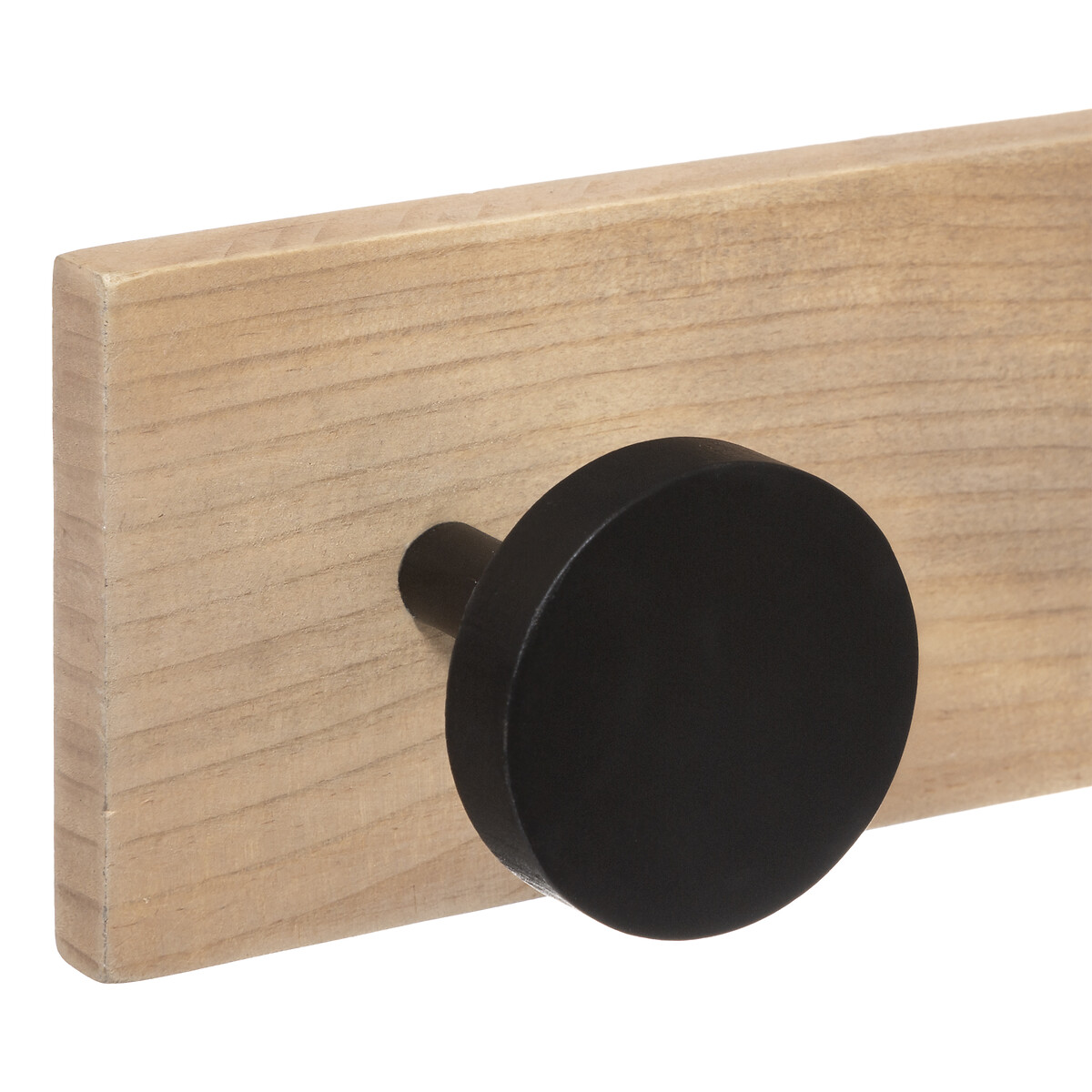 Patère 6 têtes pin, noir Roundwood