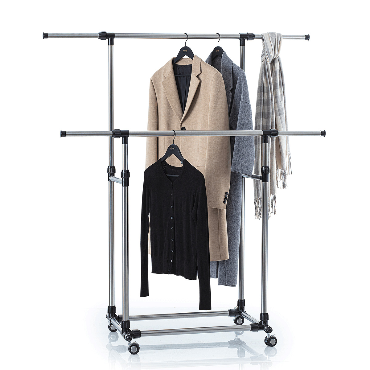 Portant à vêtements double inox Extensio+