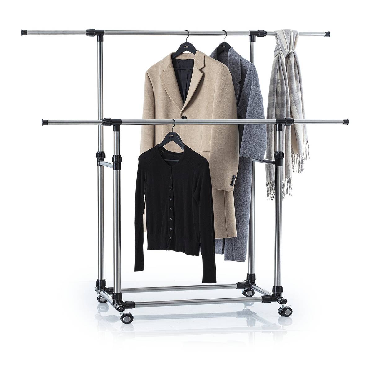 Portant à vêtements double inox Extensio+