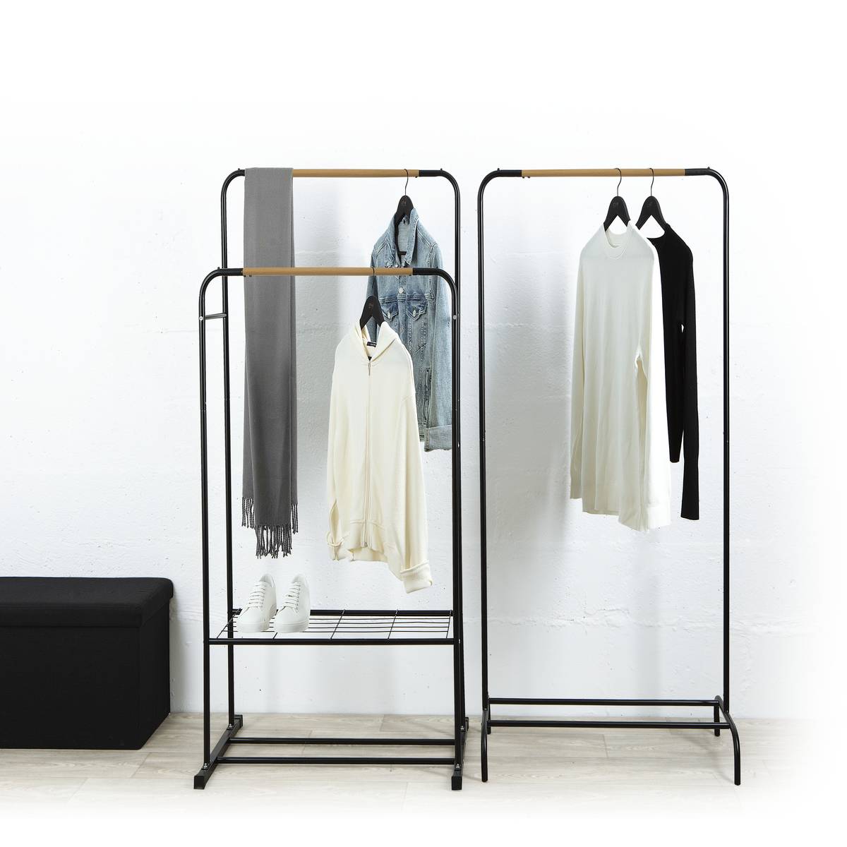 Portant à vêtements double, noir Blackwood