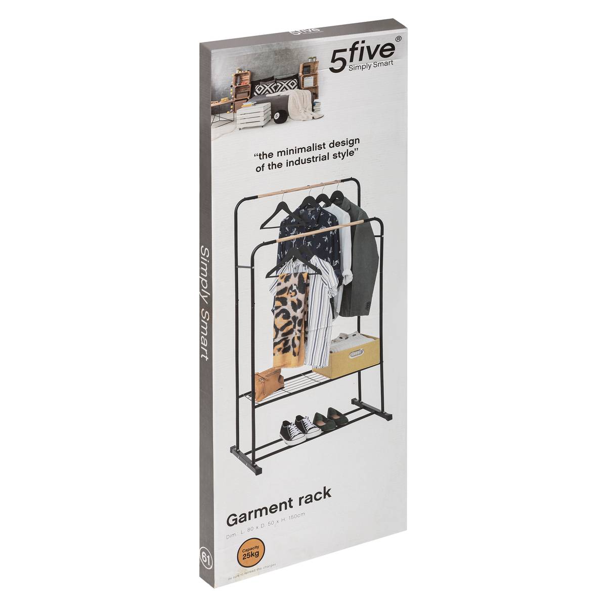 Portant à vêtements double, noir Blackwood