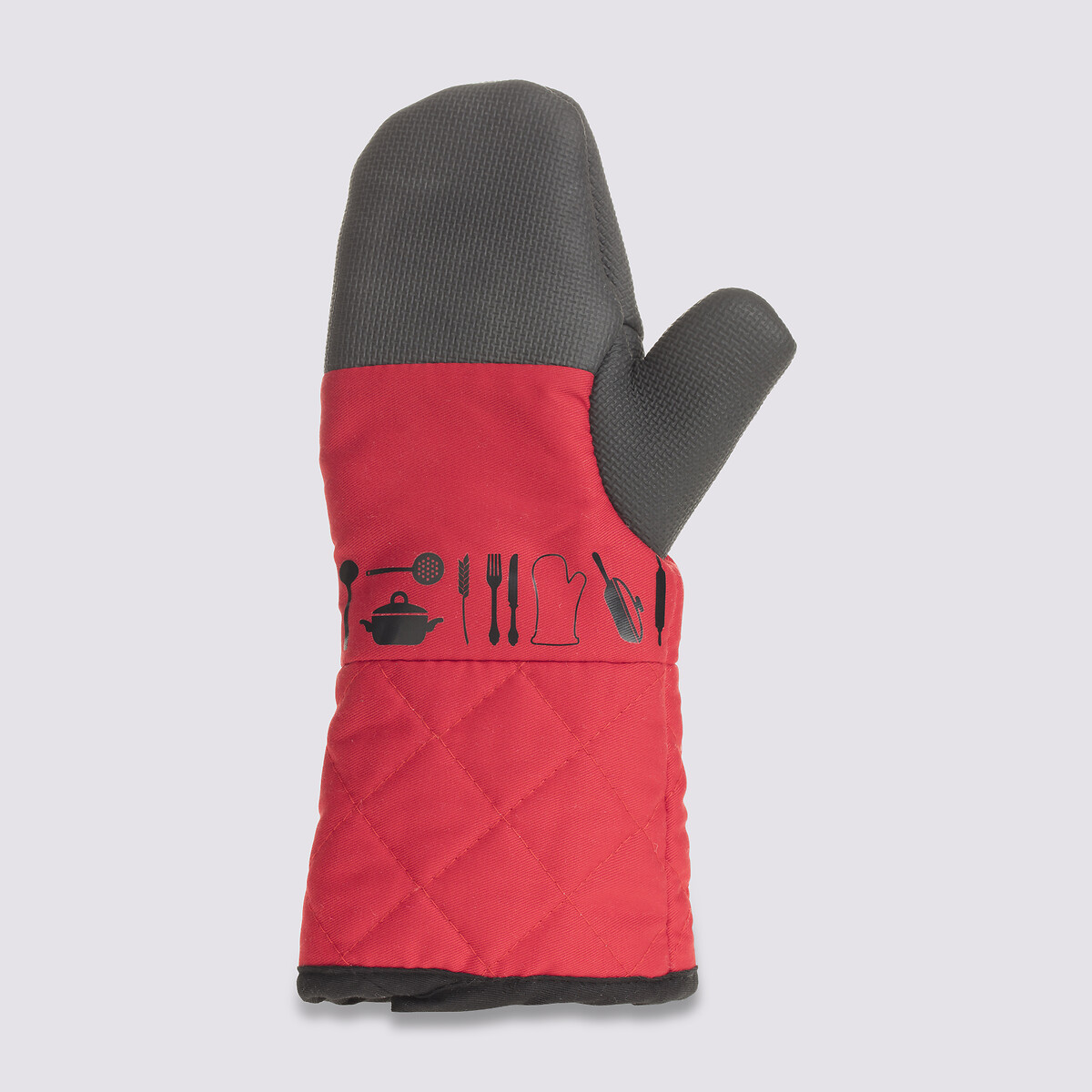 Gant de cuisine néoprène, gris et rouge 