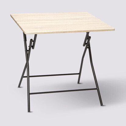 Table pliante 4 places, effet bois 