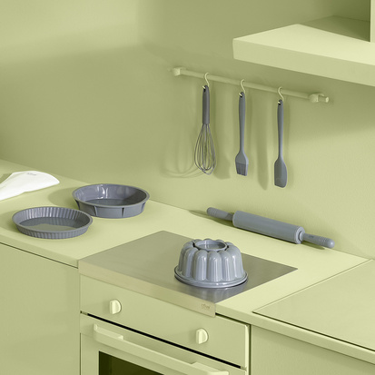 Moule à charlotte 21cm silicone, gris 