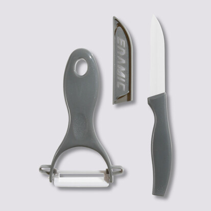 Couteau et éplucheur, céramique Zirco