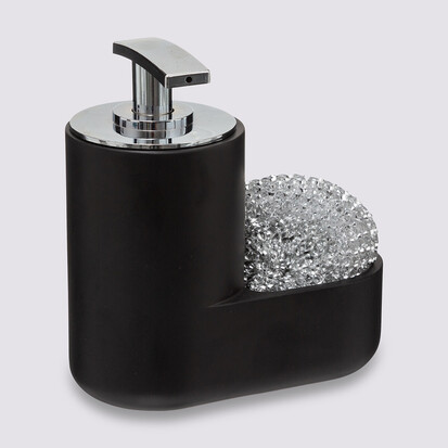 Distributeur de savon avec éponge 300ml, noir 