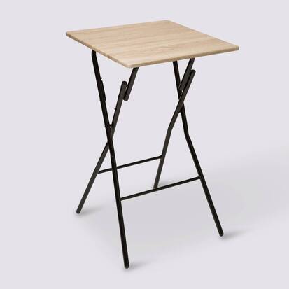 Table de bar pliante 2 places, effet bois 