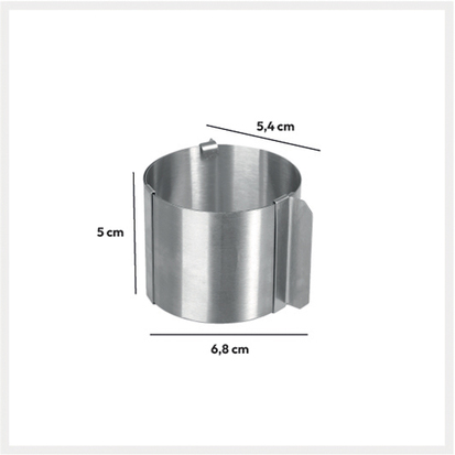 4 petits moules extensibles, inox 