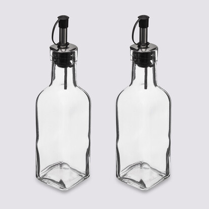 2 bouteilles huile/vinaigre verre 0,16l 