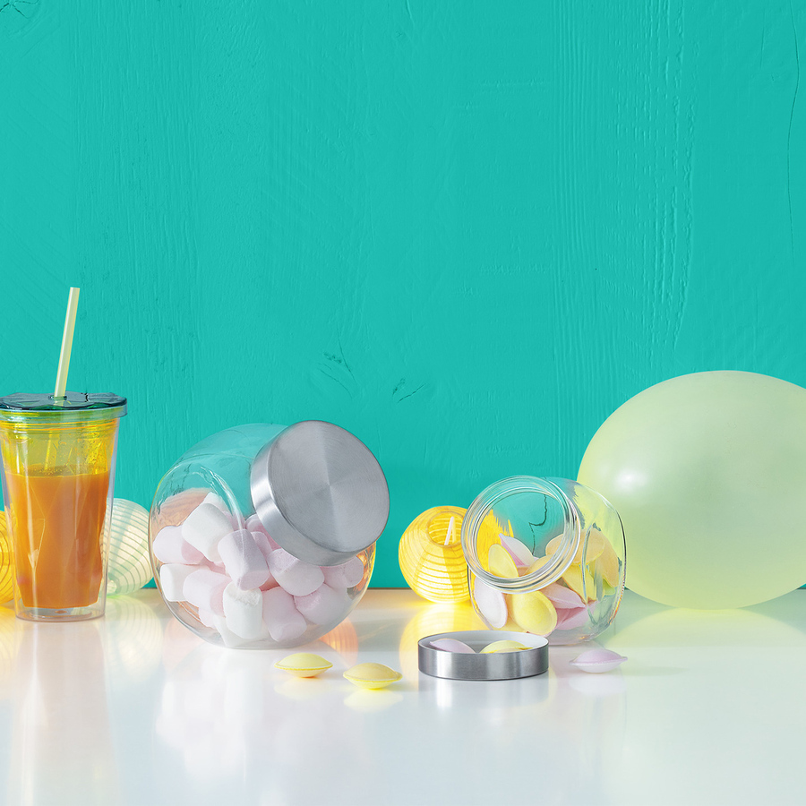 Bocal verre à bonbons couvercle inox 650ml 