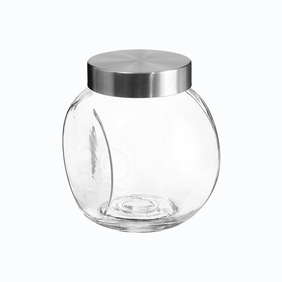 Bocal verre à bonbons couvercle inox 650ml 