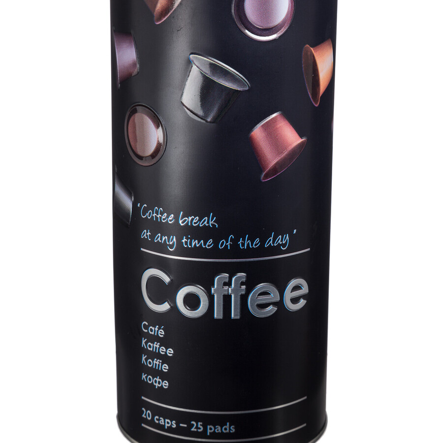 Boîte à café capsules métal, noir Black edition