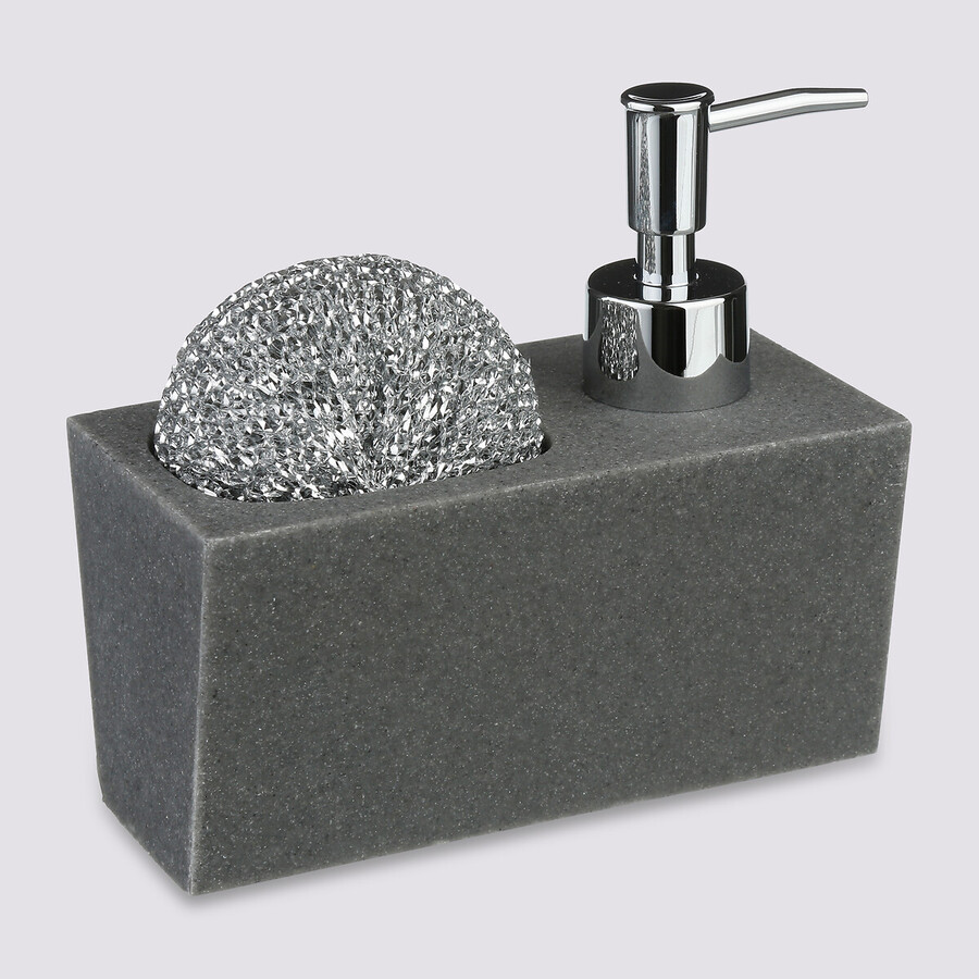 Distributeur de savon avec éponge 170ml, noir