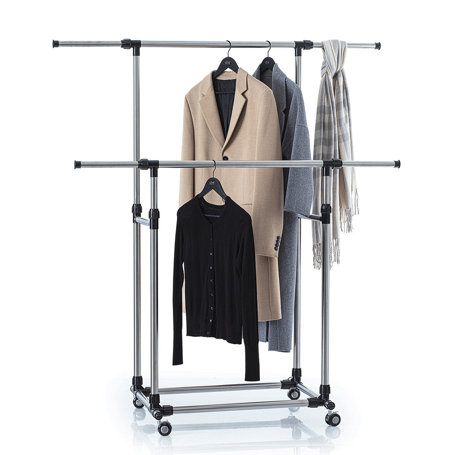 Portant à vêtements double inox Extensio+