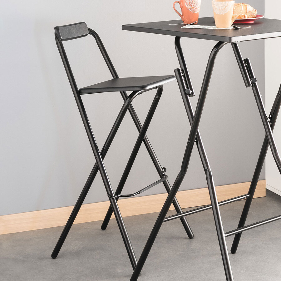 Chaise de bar pliante, noir Louna