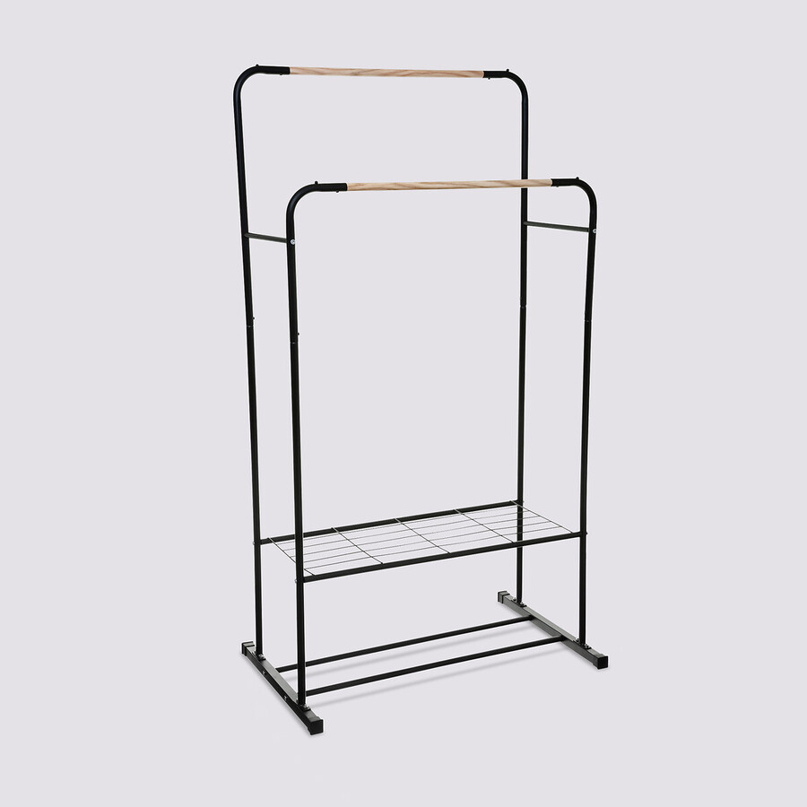 Portant à vêtements double, noir Blackwood