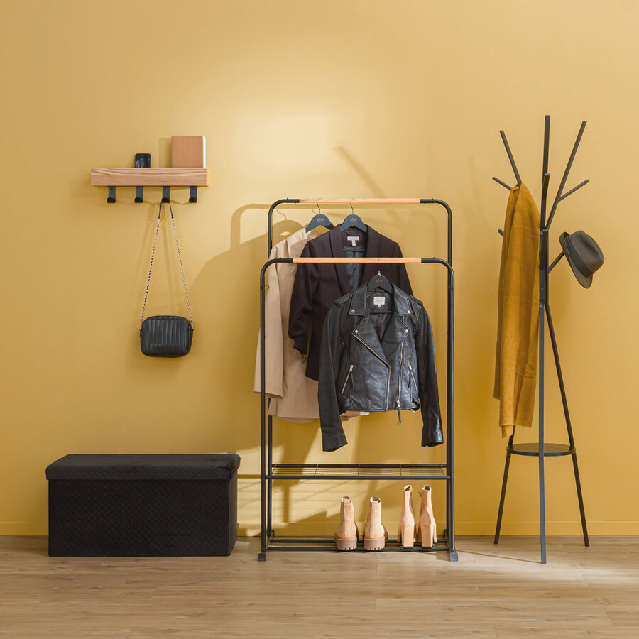 Portant à vêtements double, noir Blackwood