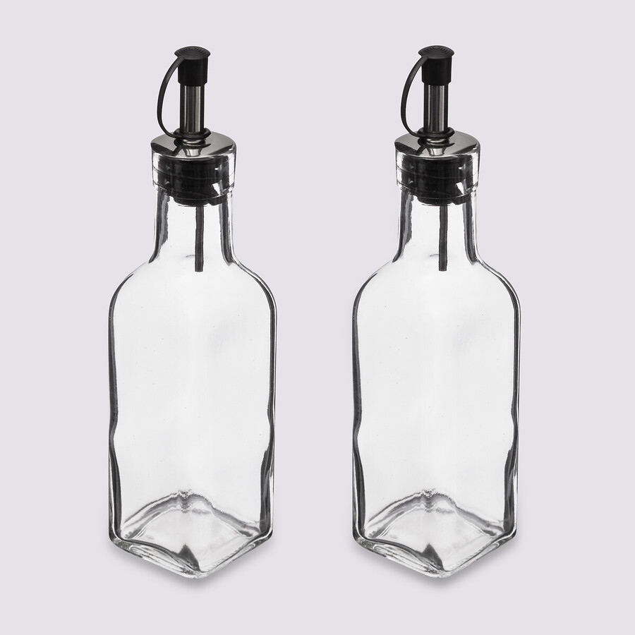 2 bouteilles huile/vinaigre verre 0,16l 
